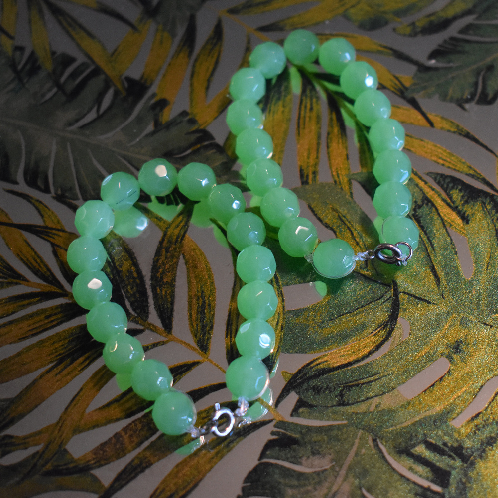 Sea glass green beaded bracelets (set of 2)